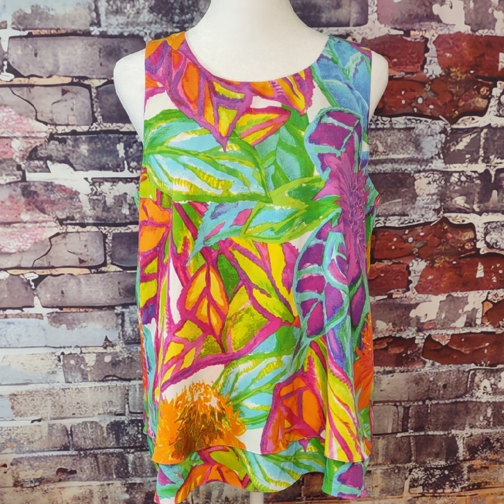 Ralph Lauren Tropical Print Layered Tank